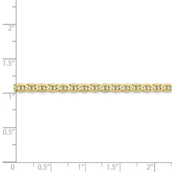 10k Yellow Gold 3mm Solid Concave Anchor Chain Necklace, 22 Inch